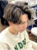 メンズパーマメンズカットセンターパートメンズマッシュウルフ