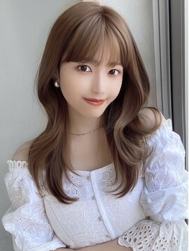 エインアンリー 明治神宮前(AIN.ANLY.) レイヤーミディアムくびれロングラベンダーピンクベージュ