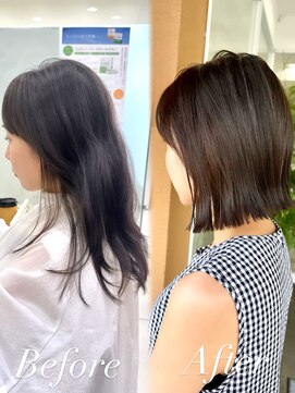 ハピネス 西大寺店(Happiness) サイドバングたっぷりなタンバルモリ/タッセルカット/韓国ボブ