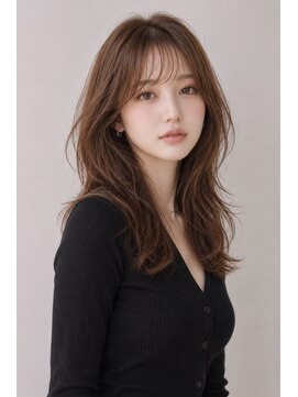 ソルナ 仁川(SOLUNA) シースルーバング韓国風レイヤーロング