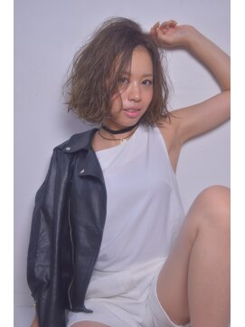 イマジン 川越(IMAGINE) 【IMAGINE】ハイライトで立体感のある切りっぱなしボブ