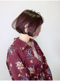 ぱつっとラインボブ×ローズレッド [ROSIER町田]