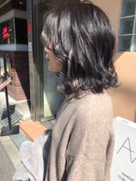 フロート 小阪店(float)&nbsp;アッシュグレー_エアリーミディ 黒髪 ホワイトアッシュ