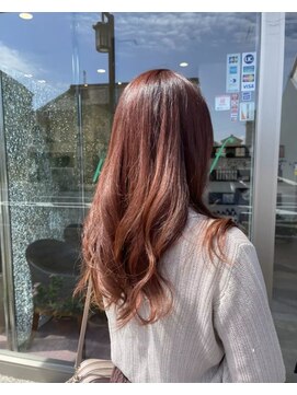 ペリドットエフ(peridot f) 大人かわいい ゆる巻きロング ピンク系カラー レッドブラウン