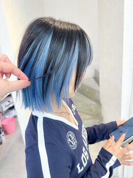 ボックスミコ(Box mico.) アイスブルーカラー×ブラック　≪インナーカラー≫