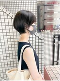 大人可愛い暗髪　耳掛けひし形小顔丸みショートボブ【近藤】渋谷