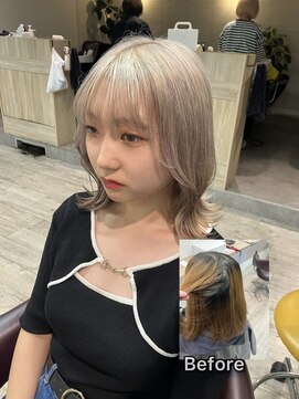 コワファースト長崎シャンプーボーイ 2nd(COIFF1RST 長崎 SHAMPOO BOY) 長崎 韓国くびれヘア ホワイトベージュ