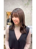 韓国風透明感カラーブリーチなしアッシュブラウン