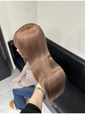 12250髪質改善金髪ホワイトブロンドマロンベージュストレート
