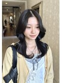 韓国くびれレイヤーカットセミロンググレージュカラー10代20代