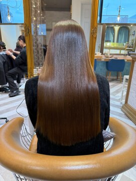 ロンドアベニール 北千住(Lond avenir) ブリーチなしチェリーブラウン髪質改善縮毛矯正酸性ストレート