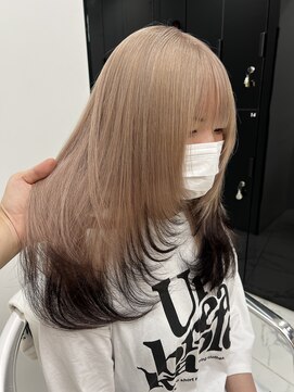 ラピス 渋谷本店(Lapis) ミルクティーベージュ/レイヤーカット/エンドカラー/髪質改善