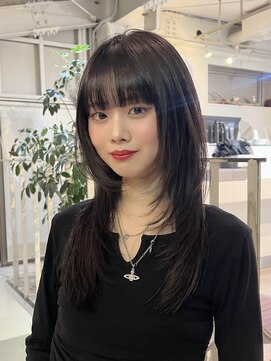 アクアオモテサンドウ(ACQUA omotesando) bレイヤーカット顔周りレイヤーハッシュカットロングレイヤー