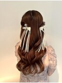 リボンで簡単ヘアセット