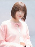 20代30代40代前下がりストレート小顔補正立体カットボブ