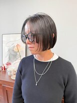 ヘアー アイス 御器所本店(HAIR ICI)&nbsp;黒髪小顔レイヤーボブパーマ×暗髪透明感冬カラー
