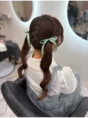 編み込みツインテール