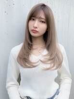 シエラ 堀江(CIERA.)&nbsp;セミロングレイヤーボブミルクティーベージュエンドカラー