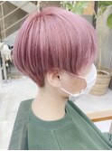 ハンサムショートピンクベージュ/ダブルカラー