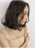 外ハネボブ &nbsp;アッシュブラウン ネオウルフ ブリーチなしカラー