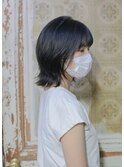 ブルーブラックのウルフカット♪