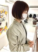 ピンクバイオレットとインナーカラー×黄金比ボブ