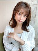 20代30代40代小顔外ハネミディアムひし形シルエットくびれミディ
