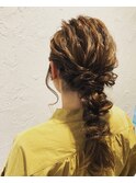 お呼ばれヘアセット♪ルーズな編みおろし☆