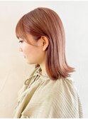 オレンジピンク_外ハネボブセクションカラー_ba386231