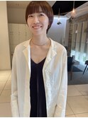 柔らかオレンジベージュのマッシュショート