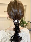 編みおろし ヘアセット ロング ヘアアレンジ
