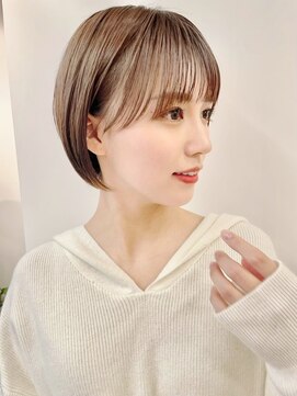 ロシェ 横浜店(loche) ウェットヘア オリーブベージュ×ショートボブ×横浜