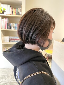 クロップ(CROP) 【CROP】ショートボブ×透明感ベージュ×ブリーチなし