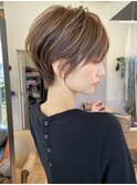 ショートボブ髪型30代40代50代前髪あり前髪なし面長丸顔【倉田】