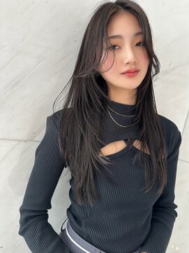 サイン 表参道(SIGN) 韓国ヘアーハッシュカットレイヤーカットグレージュブリーチ無し