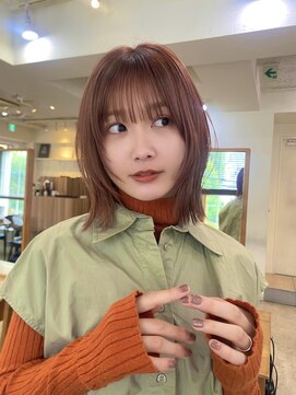 ガーデン 渋谷(GARDEN) ボブ　レイヤー　フェイスレイヤー　オレンジカラー　暖色