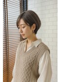 まわりと差がつく大人ショート×オリーブグレージュ