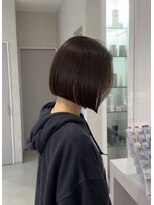 トラップヘアー&nbsp;丸みミニボブ×艶ブラウン