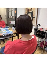アルマヘアー(Alma hair by murasaki) ◎ラベンダーブラウンカラーのパツっとボブスタイル◎