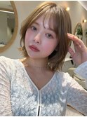 くびれボブ/うすめ前髪/ウルフ/30代40代50代小顔/海老名美容室