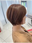 ショートボブ×ダークブラウン×ナチュラル