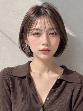 ノア 三宮店(NOA) 【NOA】ショートボブ×シースルーバング｜ナチュラル艶ブラウン