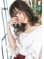 グレージュ/デジタルパーマ/切りっぱなしボブ/大人かわいい/高柳