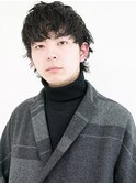 黒髪メンズマッシュウルフカットメンズパーマメンズウルフカット