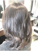 無造作セミロンググレージュ大人レイヤーニュアンスパーマ
