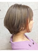 ミルクティー・オレンジ・ショートボブ