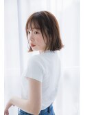 ゆるカジュアルな切りっぱなしボブ