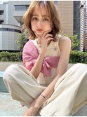 グレージュカラー×ミディアムヘア