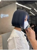 髪質改善*ボブ×ネイビーブルー*美髪【Zina S 札幌】