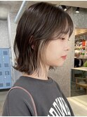 インナーカラーベージュイヤリングカラーフェイスフレーミング